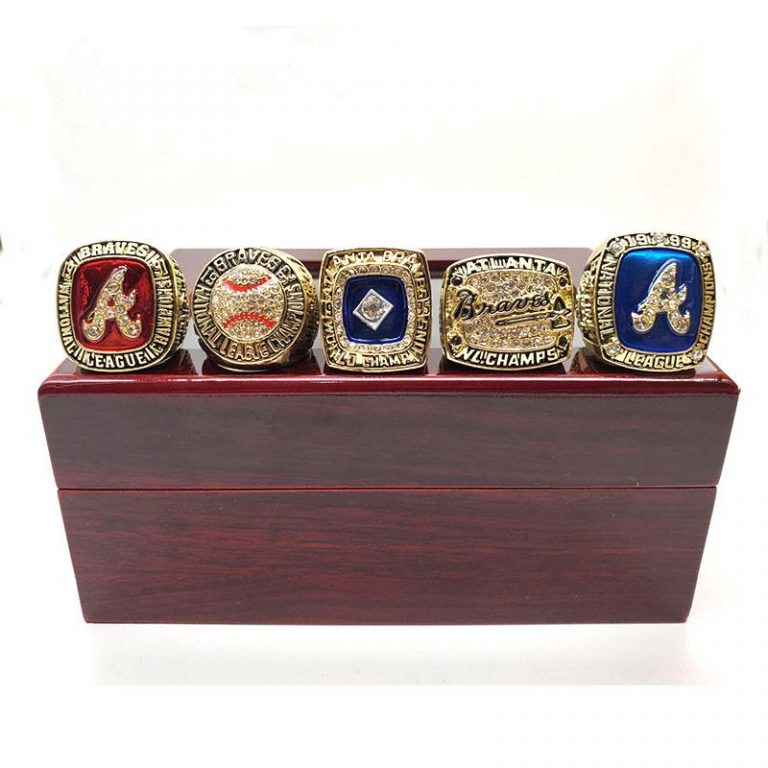 Atlanta Braves MLB Championships Rings Set - Punk Dark