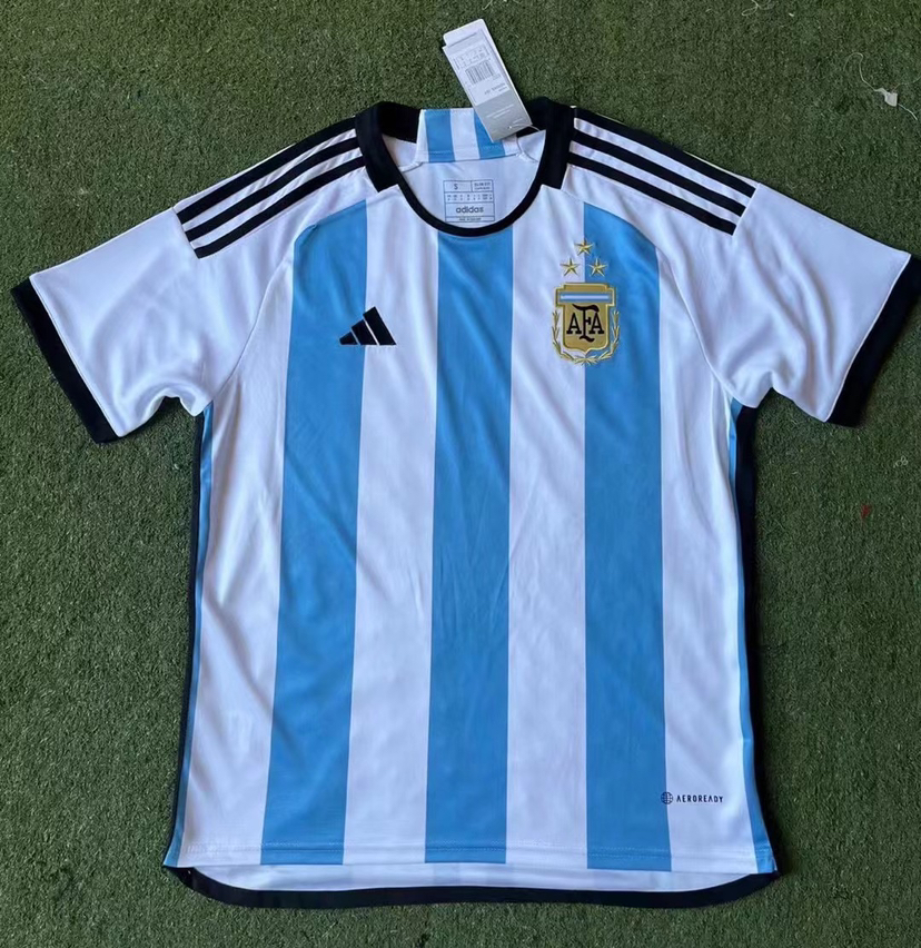 Lionel Messi Argentina Three Star 22/23 Home Jersey - Mik Shop